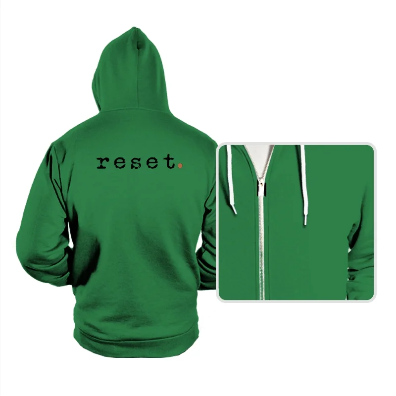 Official RESET zip-up hoodie from the RESET science fiction series